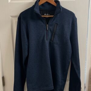 Eddie Bauer Men's Dark Blue Radiator Fleece Quarter Zip Pullover Size Large